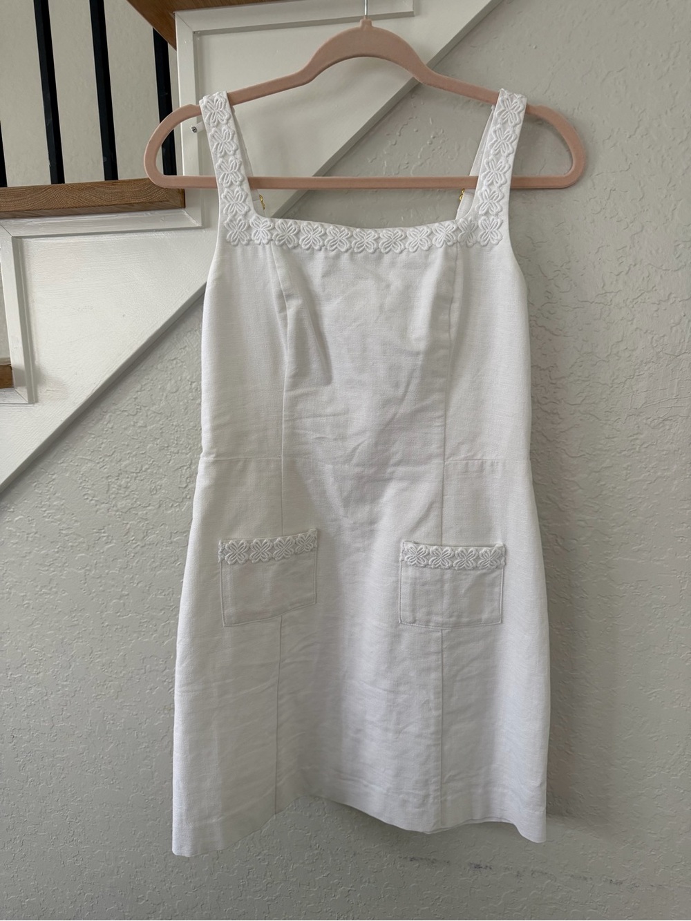 Lilly Pulitzer White Sleeveless Square-Neck Mini Dress